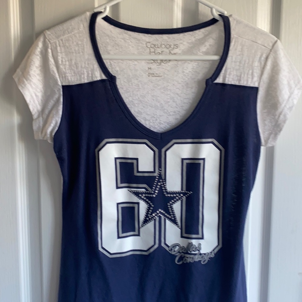 Cowboys burn out tshirt with bling